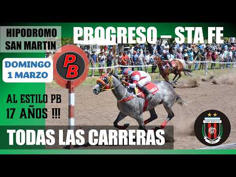 CARRERAS HIPODROMO SAN MARTIN de PROGRESO, SANTA FE (01-03-2026)