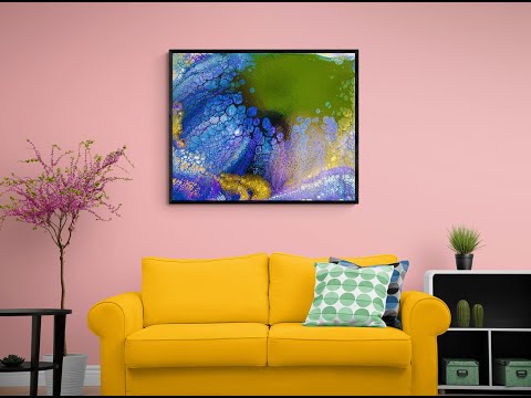 (494) RAINBOW PEARL CELLS Using DecoArt BLACK SATIN ENAMEL PAINT? Quickie Pour Painting Experiment!