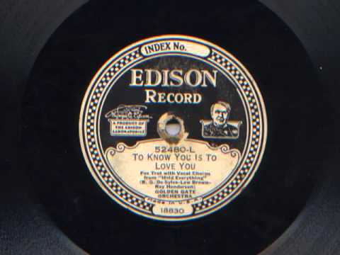 To Know You Is To Love You by Golden Gate Orchestra (Calfornia Ramblers), 1928