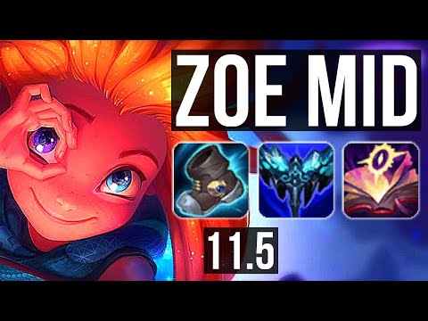 ZOE vs TWISTED FATE (MID) | 9/0/4, Rank 4 Zoe, Legendary | KR Challenger | v11.5