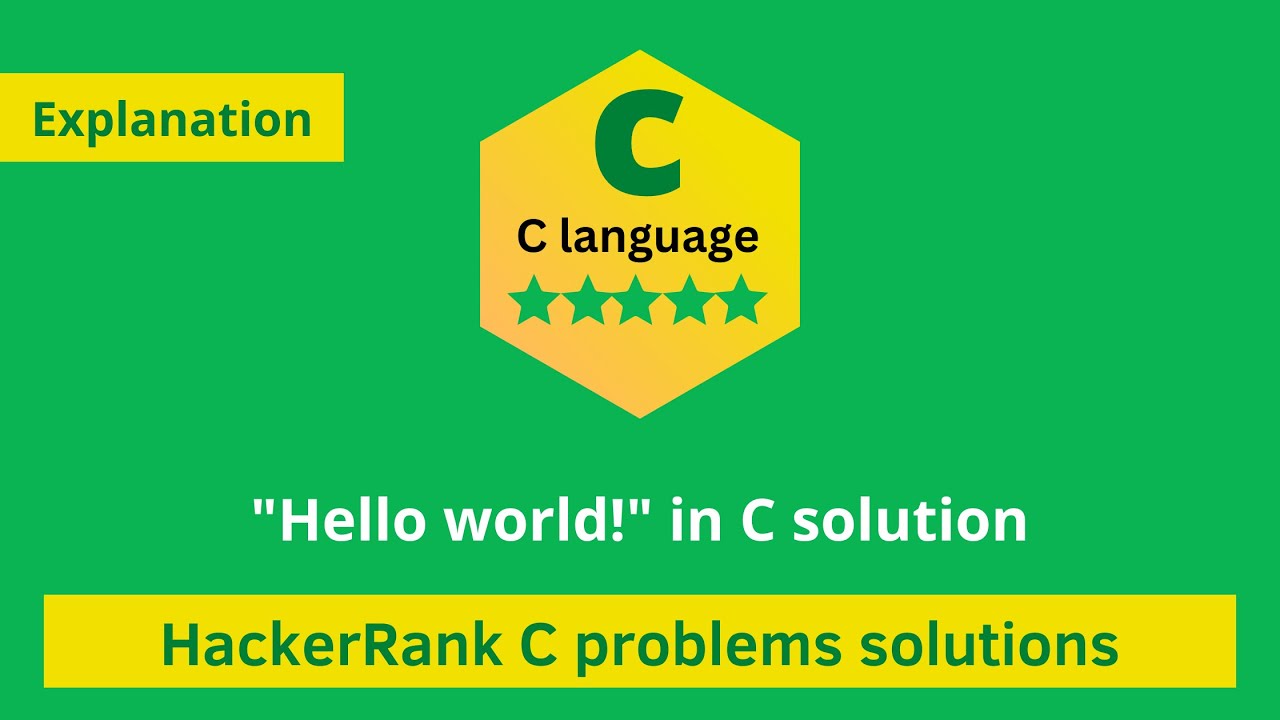 HackerRank Hello World! in C problem solution | Hackerrank C Solutions | Programmingoneonone