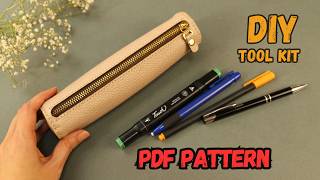 🔴PDF PATTERN + DIY Handmade Leather Mini tool kit bag | Step by step TUTORIAL | Pencil case