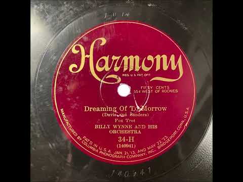 Billy Wynne Orchestra "Dreaming Of To-Morrow" 1925 Jazz Band 78 RPM Red Nichols