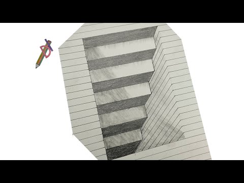How To Draw 3D Hole & Stairs - optical Illusion - 3D Trick Art on paper