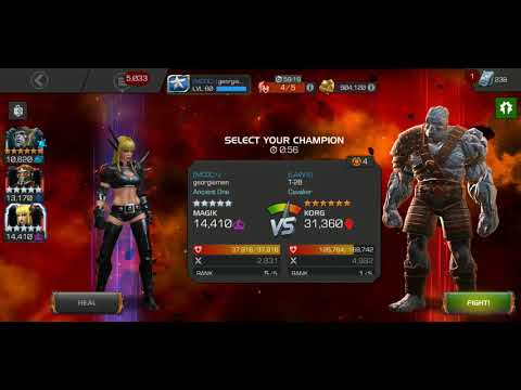 MCOC AW 5* 5/65 Star Lord vs Node 55 Immunity Miniboss 6* 1/25 Korg