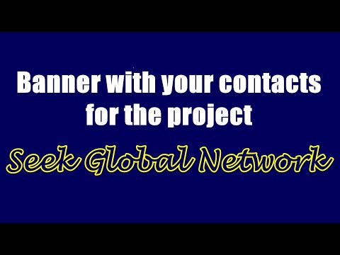 Banner with your contacts for the project Seek Global Network, 2022-11-15