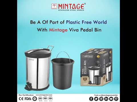 Stainless steel plain pedal dustbin 5 ltr - raga, for office