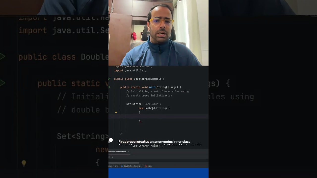 Double brace initialisation #javaframework #javacodinginterviewquestions #softwareengineering