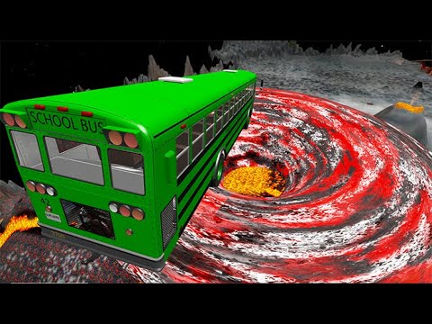 Car Jumping Into Volcano Vortex In Molten Map - BeamNG drive