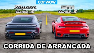 Porsche 911 Turbo S vs Taycan Turbo S: CORRIDA DE ARRANCADA!