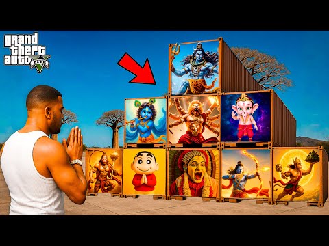 Franklin & Shinchan opens every mystery GOD containers in Gta 5 