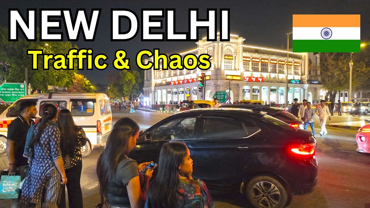 Immersive street-level walking tour through Delhi (Busy Streets), India, showcasing authentic urban landscapes, local architecture, and the vibrant atmosphere of the city's neighborhoods
