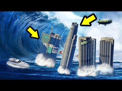 أعظم تسونامي في التاريخ على قراند 5 | GTA 5 Tsunami