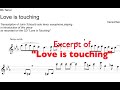 "Love is touching", musical excerpt and transcription