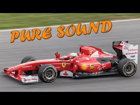 FERRARI FORMULA 1 V6 vs V8 vs V10 vs V12 - PURE SOUND, FLYBYS and FLAMES 2017 4K