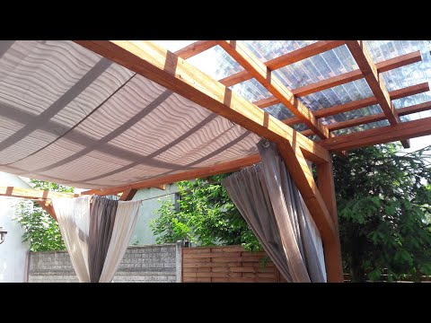 Construction of a roof for the gazebo terrace. Trapezoidal plexiglass. Do it yourself. Video