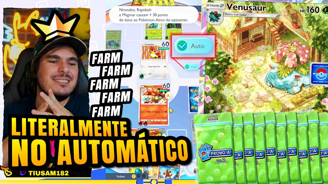 Faça o novo evento do VENUSAUR no Automático mesmo com conta FREE TO PLAY - Pokémon TCG Pocket