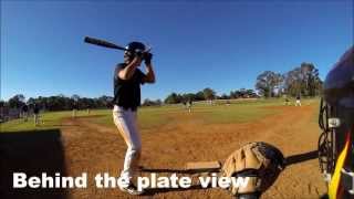slow motion hit 2 views baseball Gopro pov on helmet