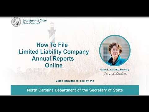 How to File LLC Annual Reports Online with the NC Department of the Secretary of State Video