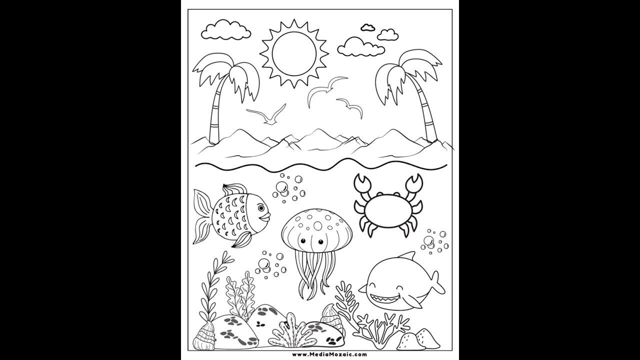 Free Printable Under the Sea Coloring Pages for Kids, Free Download  #freeprintable