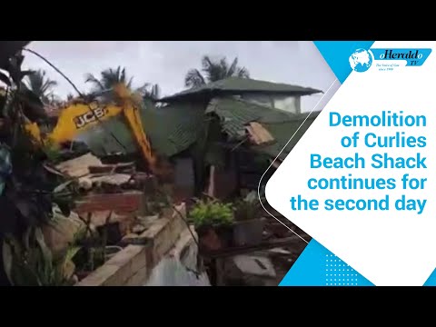 Demolition of Curlies Beach Shack continues for the second day