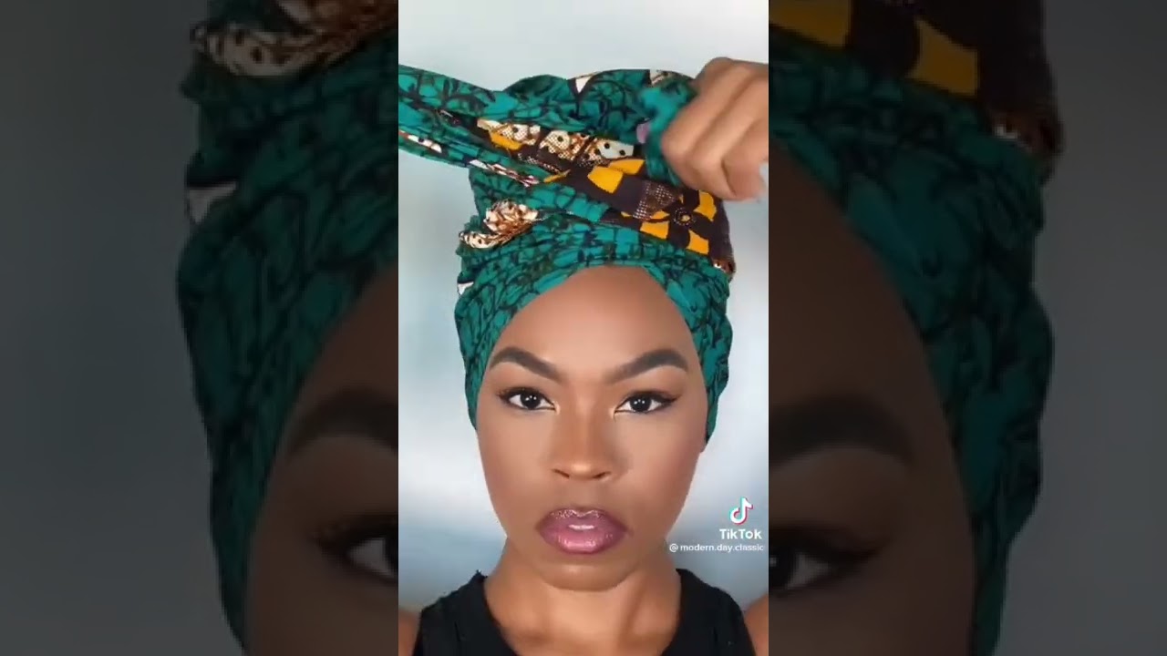 Simple Head wrap tutorial from modern day classic                       #headwrap #headwraptutorial