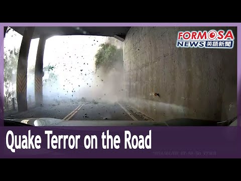Terrifying footage emerges that shows vehicles caught in Taroko Gorge during quake｜Taiwan News