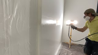 צביעת קירות בהתזה | צביעה חלקה של שפכטל