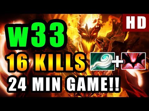 w33 Shadow Fiend MID - HOW to get 16 kills in 24 mins - Dota 2