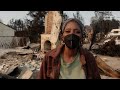 California fire victims return to destroyed homes in Altadena; tour of wildfire damage in Palisades.mp4