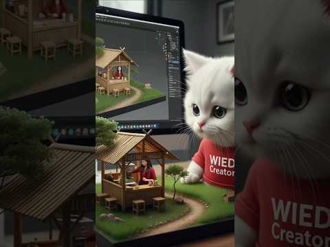 Funny Cat : Kucing membuat diorama Warung Tepi Sawah (WTS) #cat #cute #funny #shorts