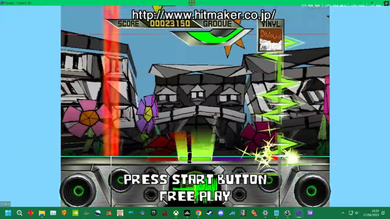 SEGA NAOMI FLYCAST 4K - CRAKIN DJ / JET SET RADIO - 2025 UK ARCADES  1-3 COURSES