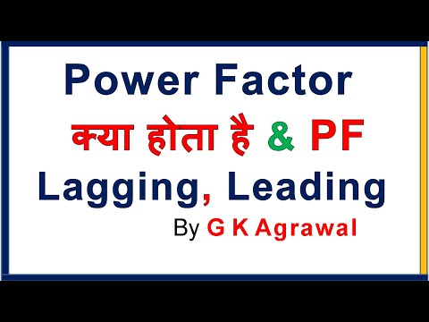 Power Factor, lagging & leading current, in Hindi Video