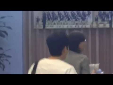 140611 Ryeowook at KBS Lobby doing some cute action