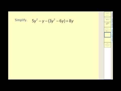 Simplifying Algebraic Expressions