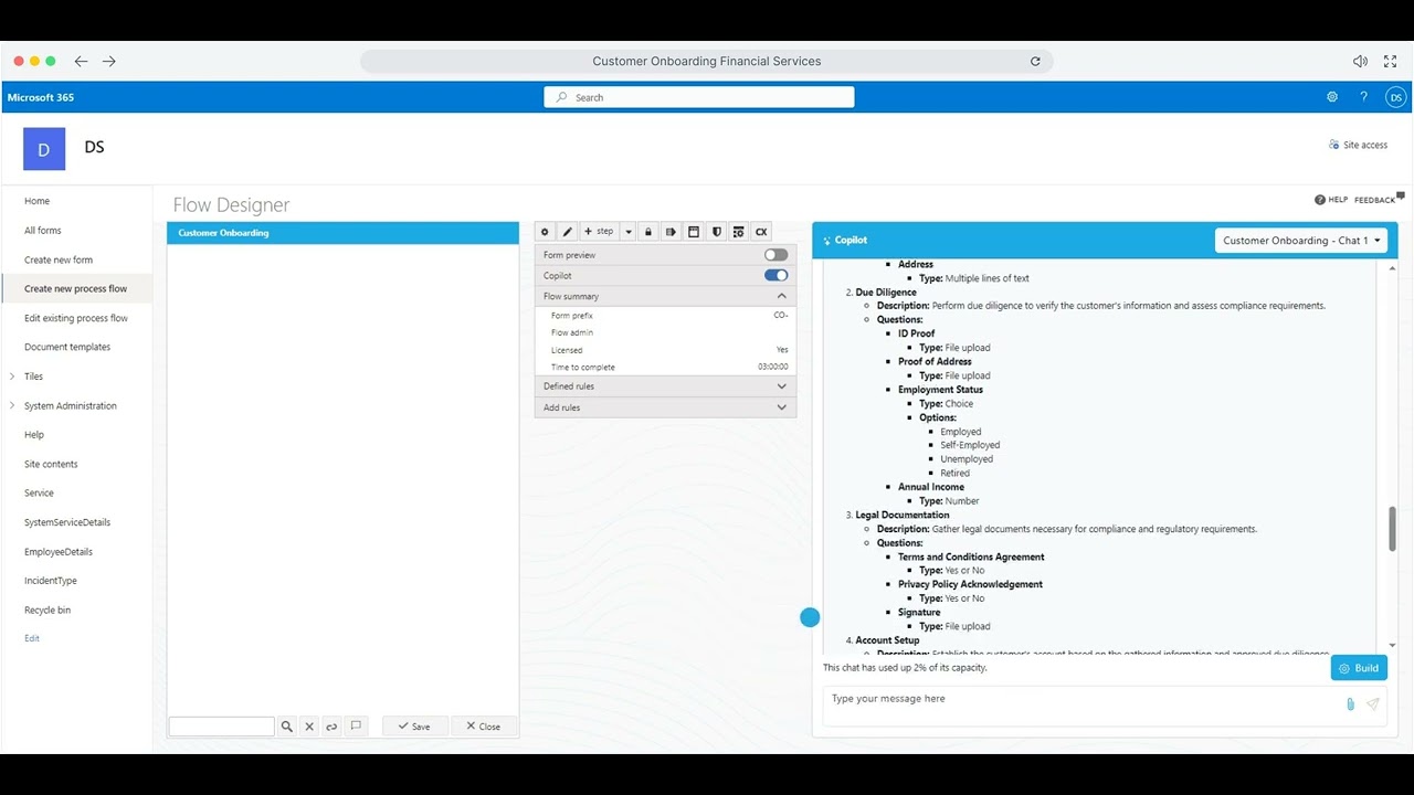 Watch Copilot build a customer onboarding process in minutes