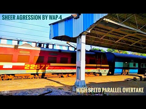 Parallel Overtake by 12871 HWH-TIG ISPAT Express with  22577 SATRAGACHI WAP-4