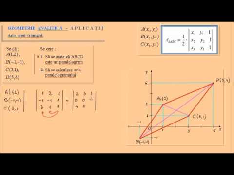 Exercitiu rezolvat - Aria unui triunghi folosind determinantul (6)