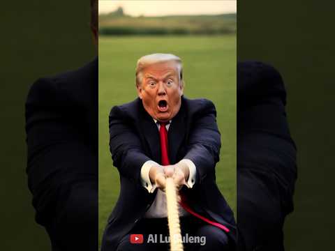 The tug-of-war between the two giants of the US and Iran😂#funny #Trump #Putin #Political satire