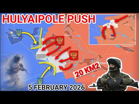 Russians Pushing West of Hulyaipole | Sukhetske Captured | Pressure on Kostyantynivka [5 Feb 2026]