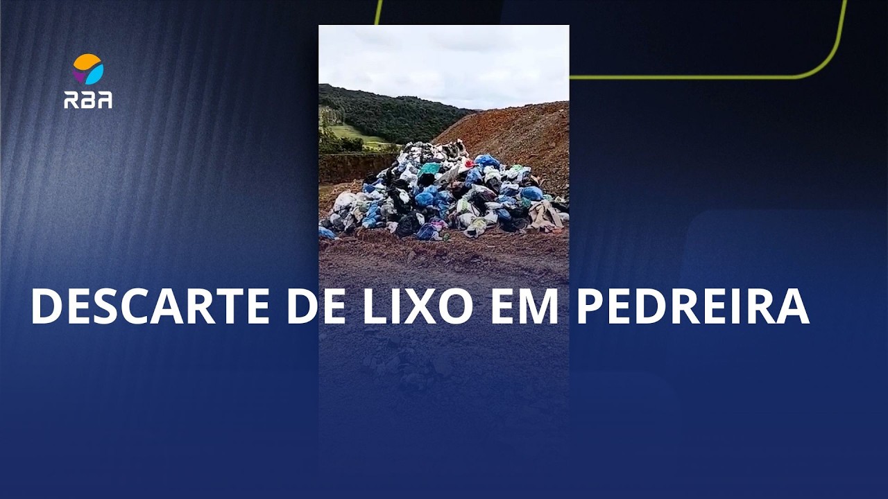 Descarte de lixo em pedreira. Caso deve ser apurado por órgãos ambientais