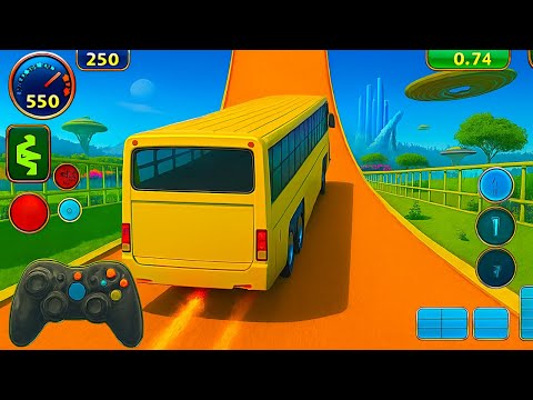 🎉🚌 Bus Mega Ramp Stunt - Extreme Gravity-Defying Bus Racing Adventure 3D 🚀🔥