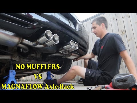 C5 Corvette NO MUFFLERS vs MAGNAFLOW Axle-Back EXHAUST LS1 5.7L V8