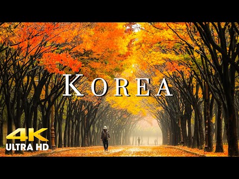 FLYING OVER KOREA 4K UHD Amazing Beautiful Nature Scenery with Relaxing Music  4K VIDEO ULTRA HD