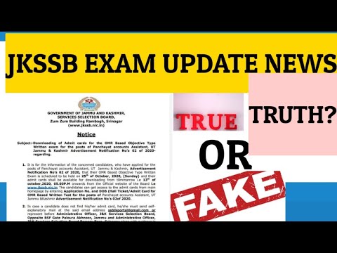 JKSSB EXAM DATE TRUE OR FAKE