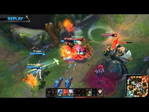 CLG Aphromoo Blitzcrank God Hook through Minions into Tower   TIP vs CLG Game 1 NA LCS Spring 2015