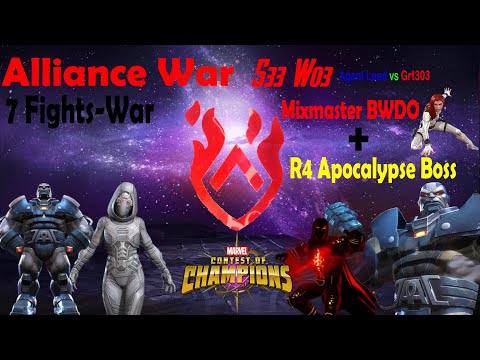 6* R4 Apoc Boss + Mixmaster BWDO and 5 other Fights | Alliance War Season 33 War #3
