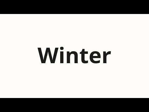 How to pronounce Winter
