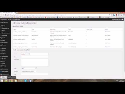 Advanced Custom Taxonomies Video