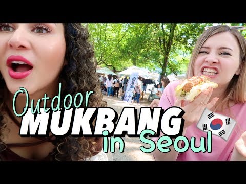 一緒に食べよう!韓国の屋外ムクバン(PS事前にごめんなさい笑) (Eat With Me! Outdoor MUKBANG in Korea (ps sorry in advance lol))